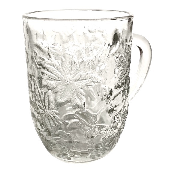 Princess House Fantasia Clear Glass Coffee Tea Egg Nog Mug Set Of Four VTG EUC - Picture 2 of 12